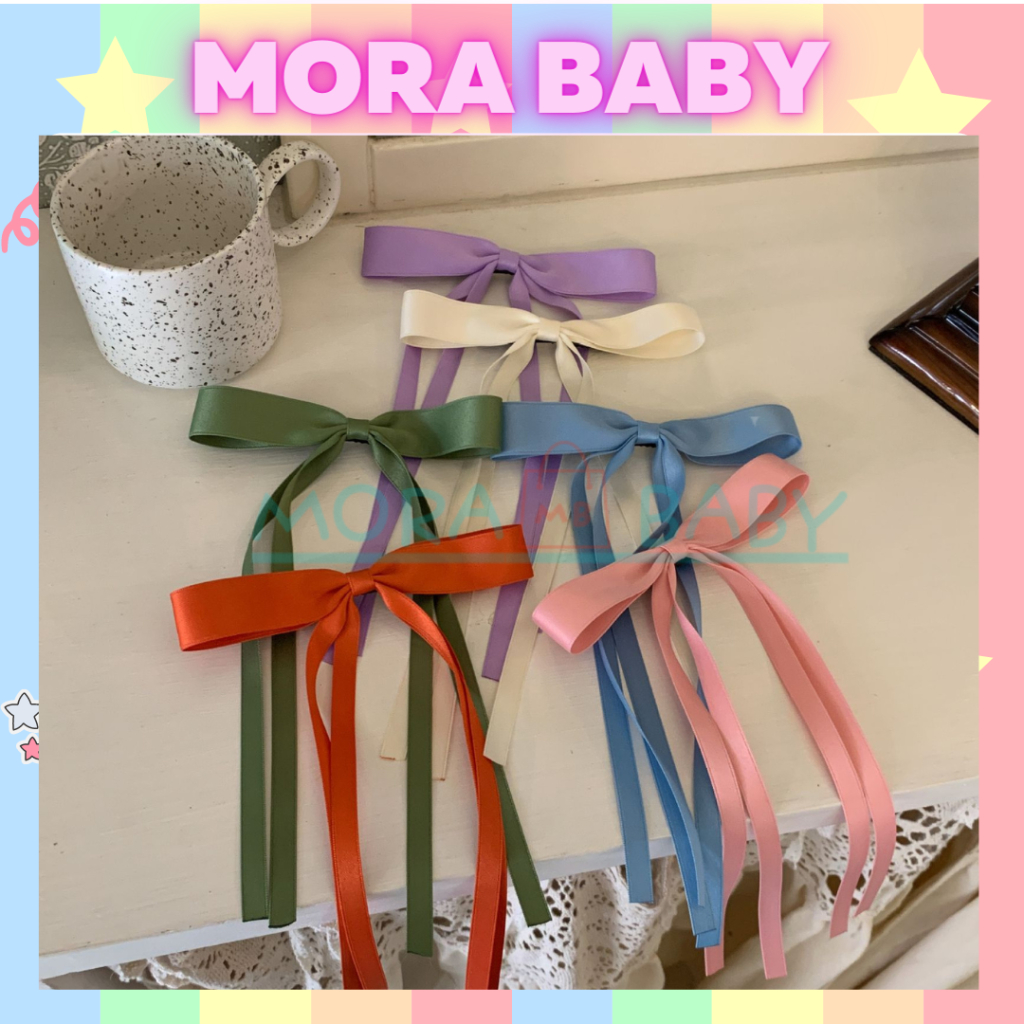 P-141 | JEPIT RAMBUT PITA SIMPUL SEDANG WARNA KOREA/JEPITAN TALI PANJANG/ JEPITAN ANAK DEWASA