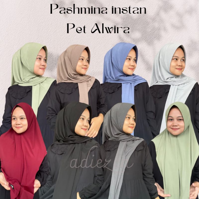 Jilbab Pashmina Instan PAD HAURA ALWIRA Hijab Jersey Premium Original