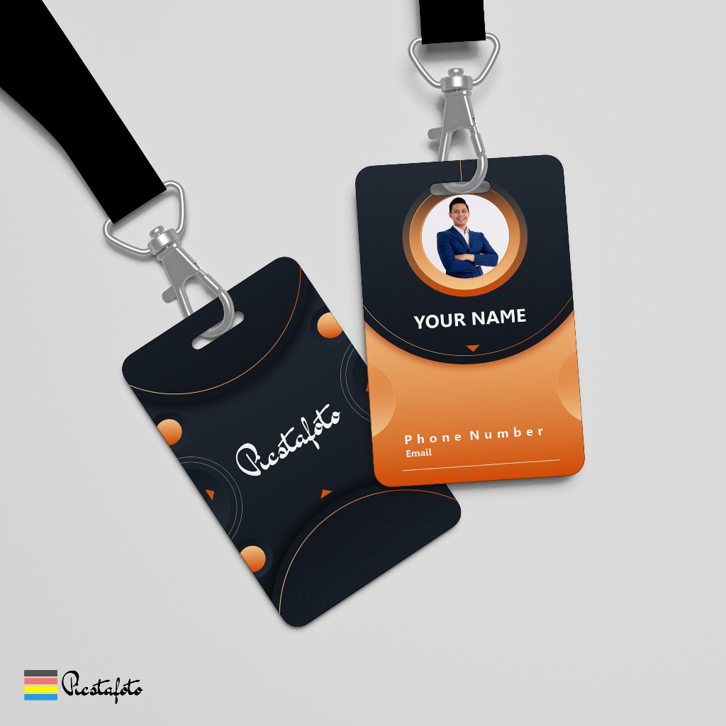 Cetak ID Card PVC Name Tag Lubang Gantungan Untuk Lanyard