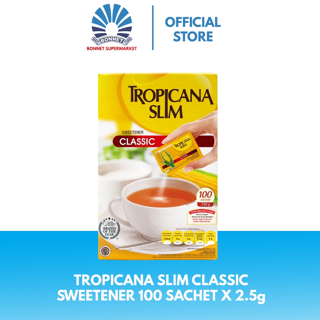

Tropicana Slim Sweetener Classic 100 Sachet X 2.5g 749921001023