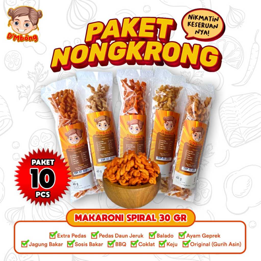 

Dmbong Paket Nongkrong Makaroni Spiral 10 Pcs