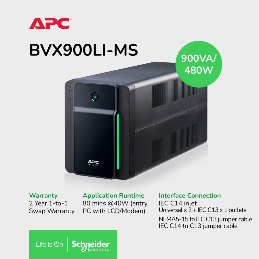 APC Easy UPS BVX900LI-MS 900VA 480W