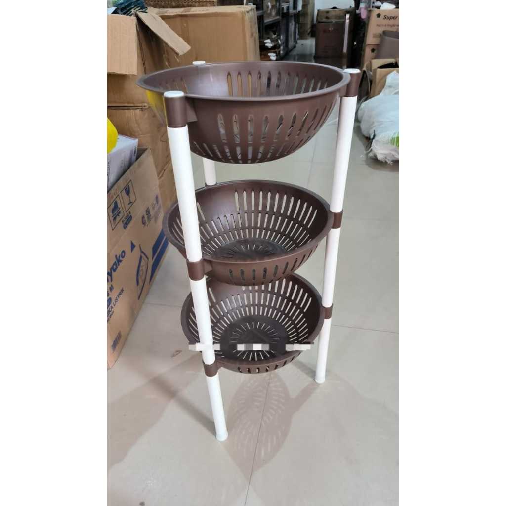 Rak Atlantik serbaguna 3 susun/rak Atlantic bawang bumbu dapur/rak buah plastik buah sayuran