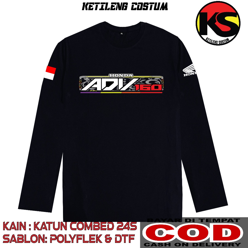 KAOS HONDA ADV 160 BAHAN COTTON COMBED 24S TEBAL BISA COD KAOS DISTRO KAOS KEREN