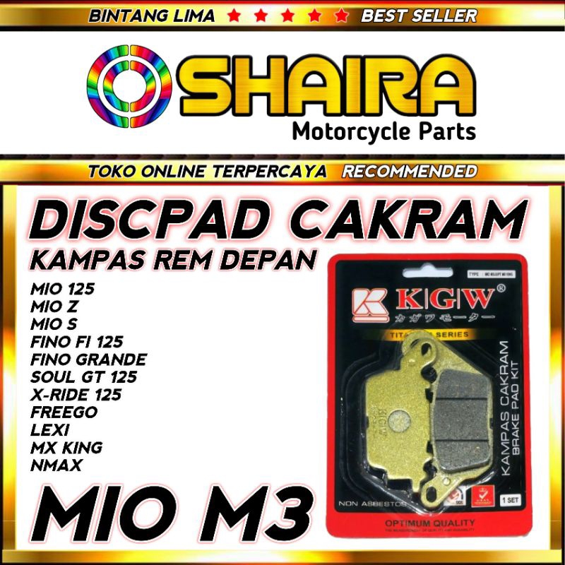 KGW ORIGINAL - DISPAD/DISCPAD/KAMPAS CAKRAM/KAMPAS REM DEPAN MIO M3/MIO S/MIO Z/MX KING KAMPAS REM D