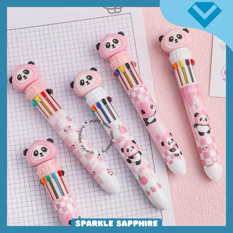 

PEACH PANDA PULPEN 10 WARNA Bolpoin Karakter Warna Ballpoint Bolpen Warna