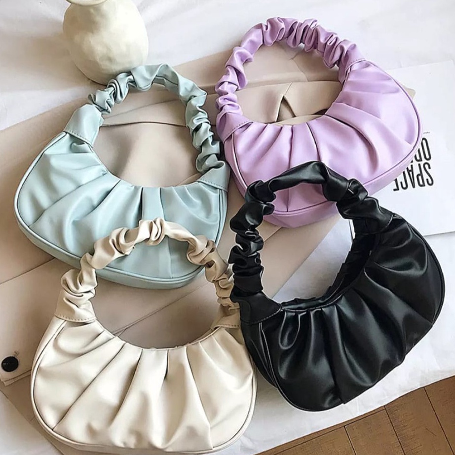 Berkualitas Tanpa Mahal OKHI  Clara Shoulder Bag Tas Kerut totebag wanita  tas kerut