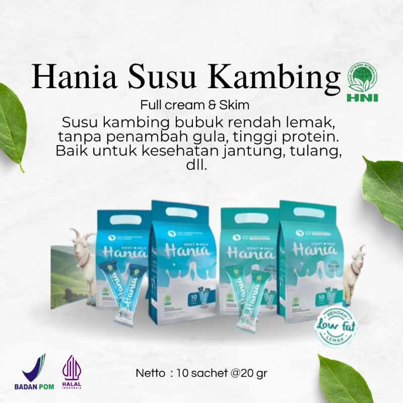

POTONGAN HARGA 50 %!!! Hania Susu Bubuk Kambing Skim - Susu Kambing HNI