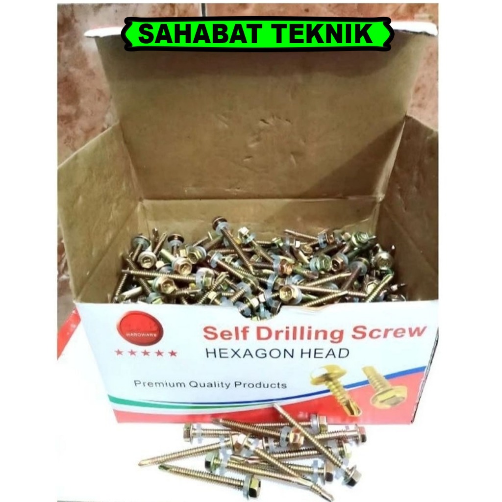 Murah Baut Drilling 12 x 50 CAB sds Sekrup Roofing Sekrup Galvalum Satuan