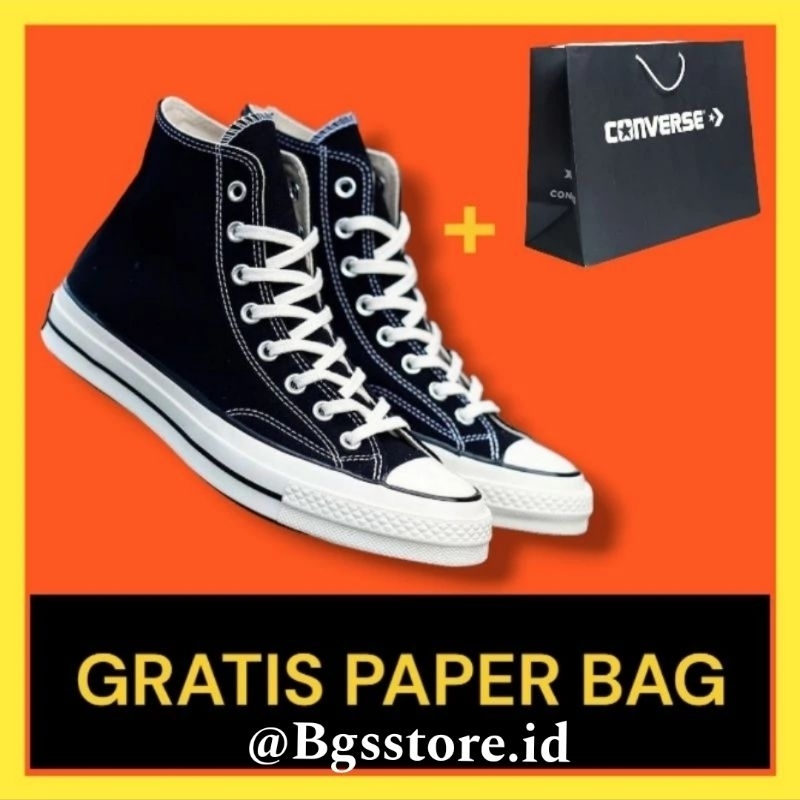 SEPATU CONVERSE 70'S HIGH BLACKWHITE Premium