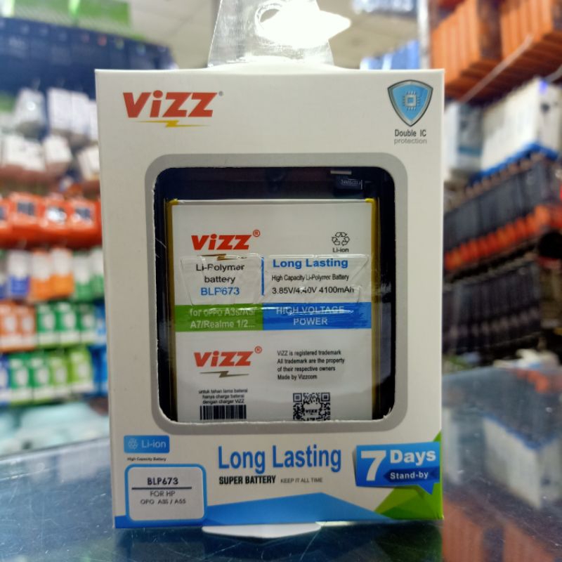 baterai vizz blp673 double power for oppo a3s a5s