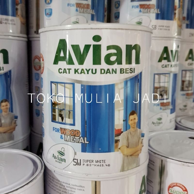 Cat kayu besi Avian 100 ml / cat minyak kecil warna hitam putih silver