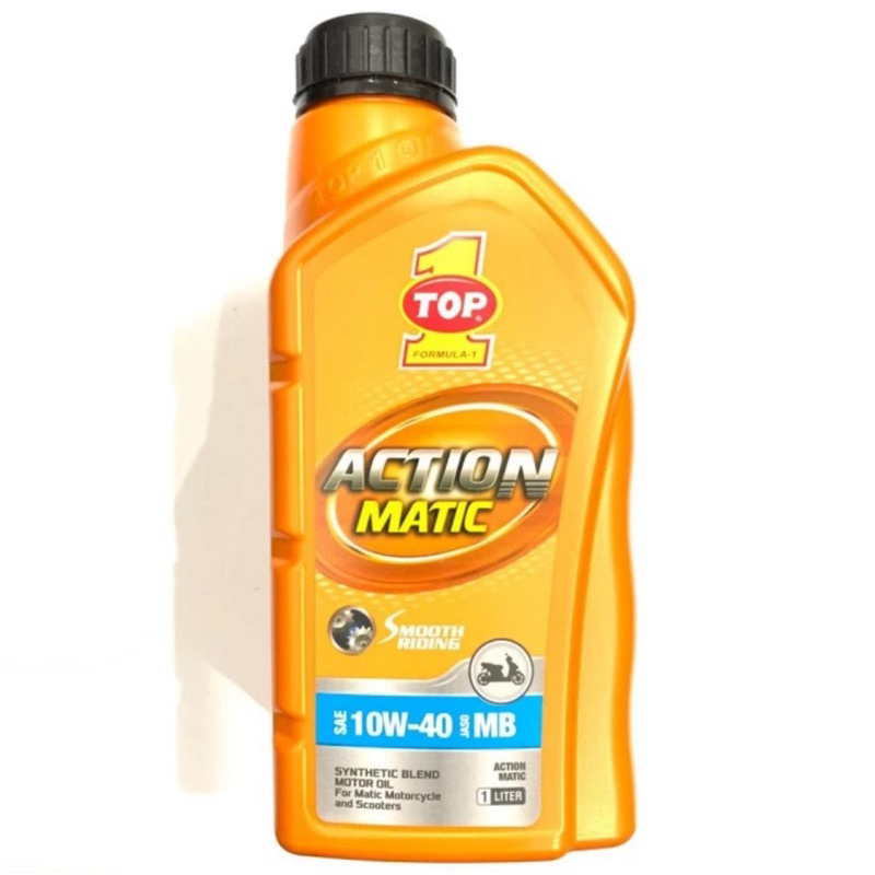 OLI MESIN MOTOR MATIC TOP 1 ACTION MATIC 10W 40 JASO MB UKURAN 1 LITER