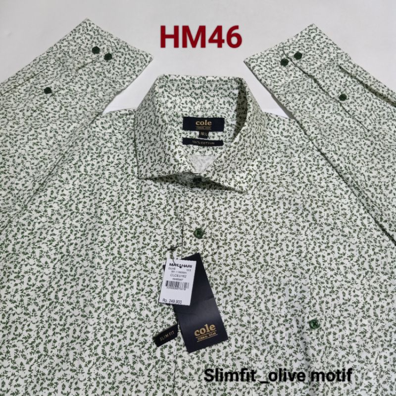 Kemeja Pria Lengan Panjang Slimfit Merk Cole Original