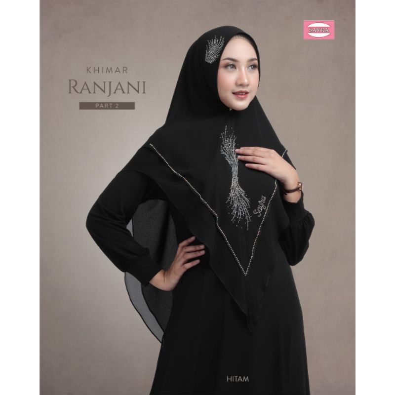 RJ3 Khimar Ranjani Series Dua Bahan Ceruty Dua Layer