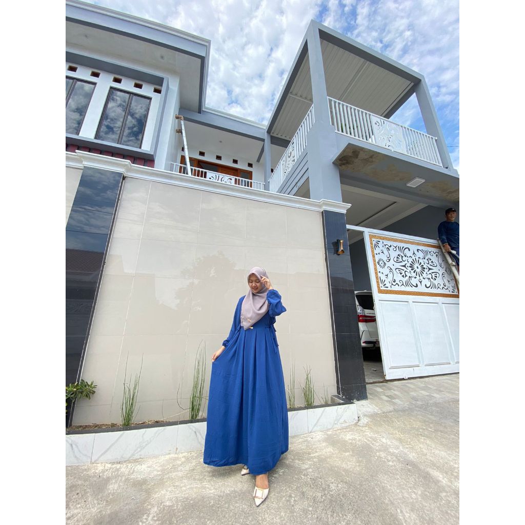 GAMIS NIKITA CRINKLE AIRFLOW TERBARU LD 110CM PB 130-DENIM