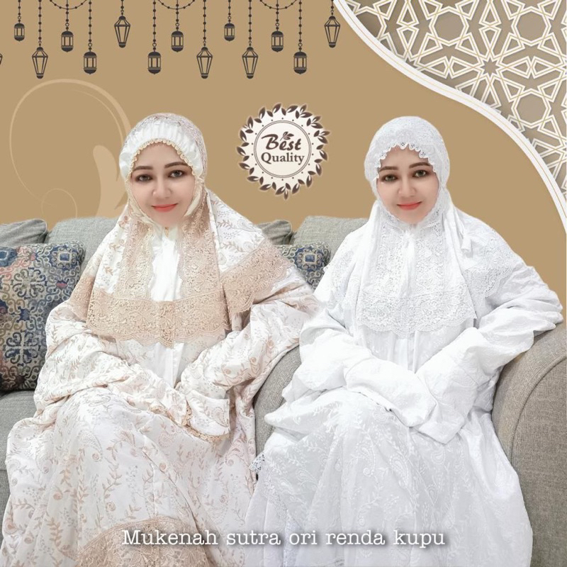 Mukena Sutra Ori Renda Kupu Premium