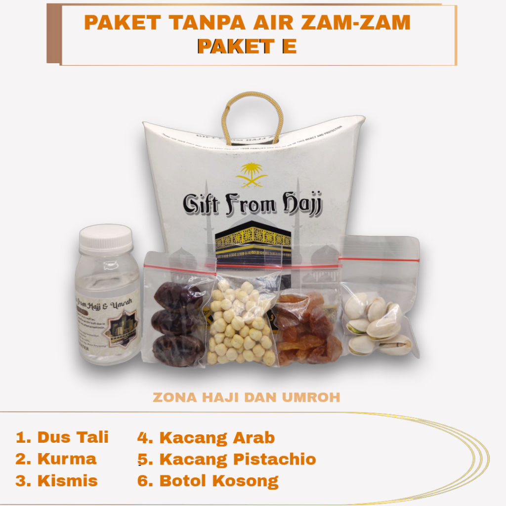 

Paket oleh-oleh haji dan umroh TANPA AIR ZAM-ZAM
