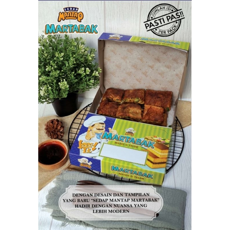 

isi 50 dus martabak sedap mantap manis dan telor ukuran 21x13,5cm / 12x16cm (tidak laminasi)