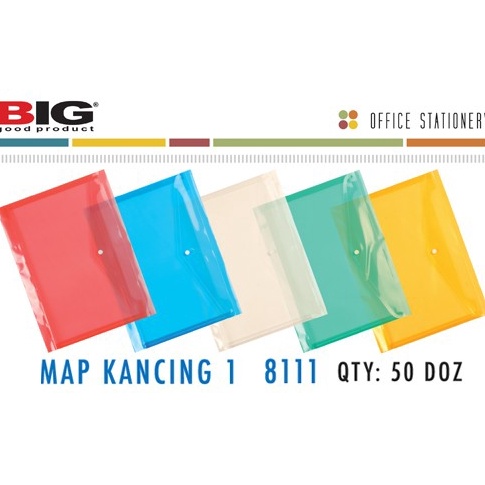 

sale TEMPAT FILE CLIP FILE MAP PLASTIK KANCING POLOS 12 PCS 8111 BIG 59