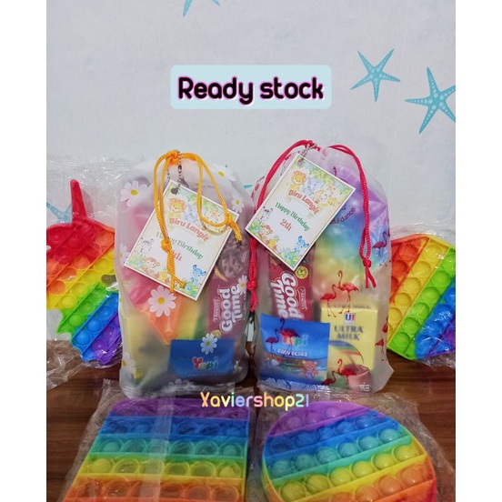 

TERBARU Ready stock Paket snack ultah mainan pop it FREE CARD