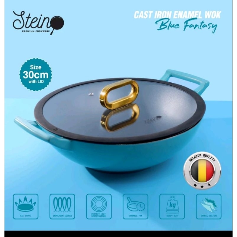 JUAL MURAH  STEIN COOKWARE CAST IRON ENAMEL 30CM