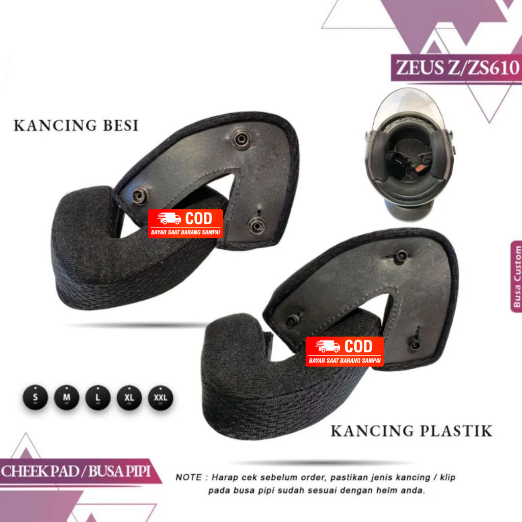 BUSA HELM ZEUS 610 BUSA PIPI ZEUS Z-610 KANCING BESI