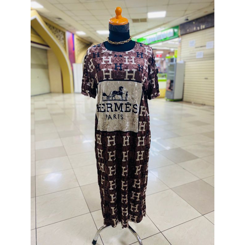DRESS WANITA TEBAL BLUDRU IMPORT H BROWN