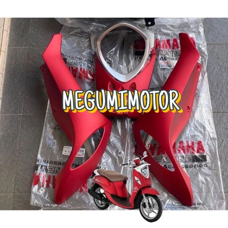 PAKET BODY SAYAP DEPAN YAMAHA FINO FI 125 GRANDE MERAH DOFF ORIGINAL YAMAHA
