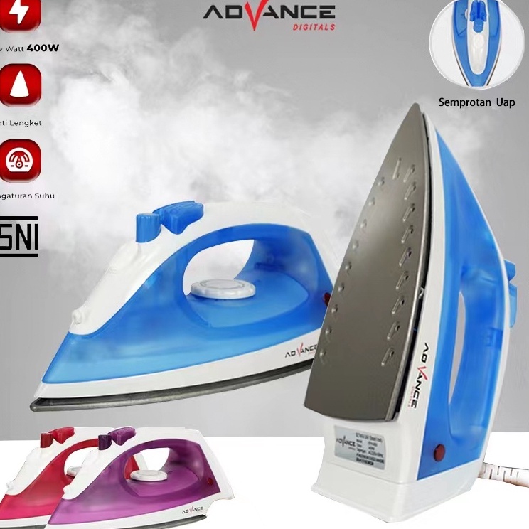AC ReadyBIsa CODAdvance Setrika Uap Listrik 4 Watt low watt Mesin Uap Anti Lengket Hemat Listrik 6
