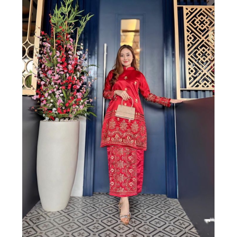 Best Seller Baju Kurung Tunik Melayu Bordir Stelan Tunik Bordir Malaysia Kebaya Tradisional