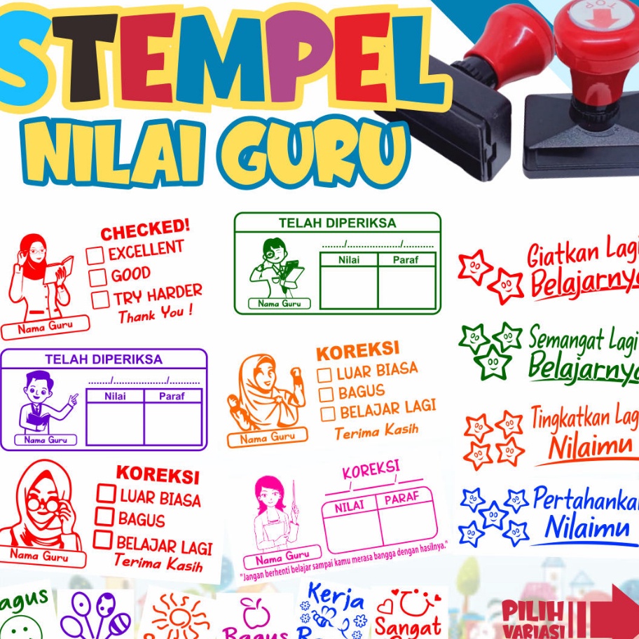 

ORIGINAL PROMO Stempel Nilai Guru Penilaian Koreksi Checked
