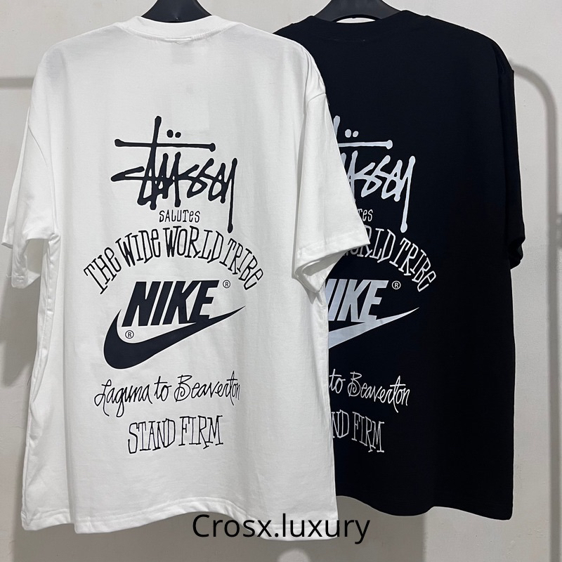 CROSX LUXURY STUSSY X N1KE TWWT T-SHIRT / T SHIRT PRIA THE WIDE WORLD TRIBE WANITA BAJU KAOS LENGAN 