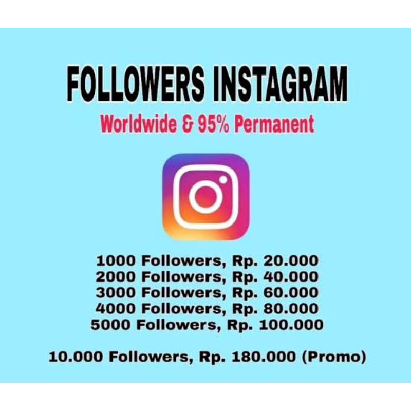 FOLLOWERS INSTAGRAM PERMANEN AKTIF