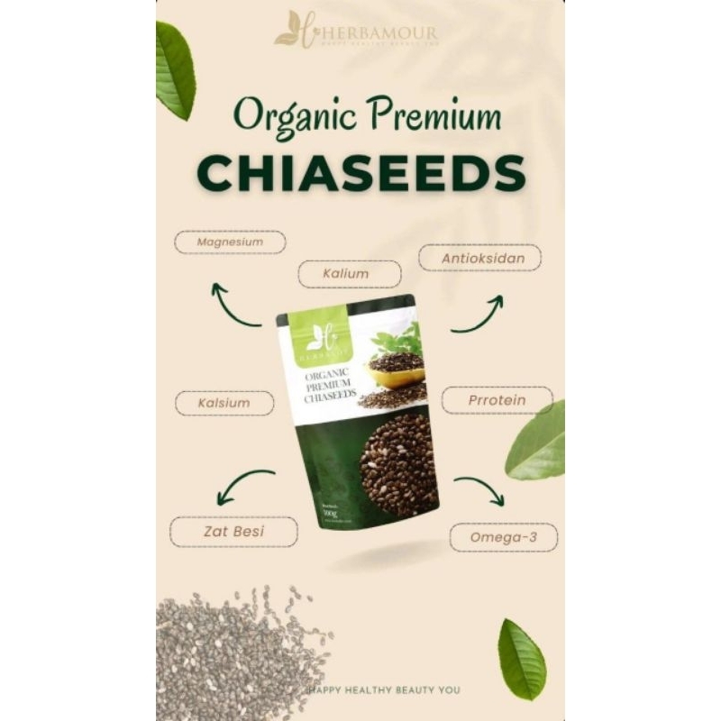 

PREMIUM CHIA SEEDS ORGANIK BIJI SALVIA untuk detox tubuh