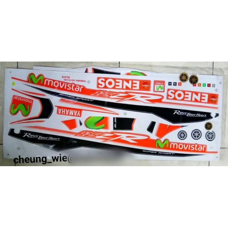 lis body stiker striping Yamaha 125 ZR 125ZR Livery Movistar orange