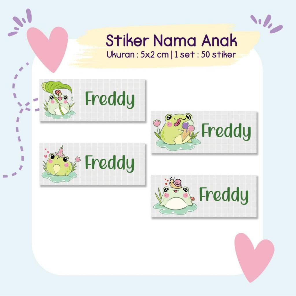 

Stiker Nama Anak Waterproof / Anti Air : Kode 03 Frog