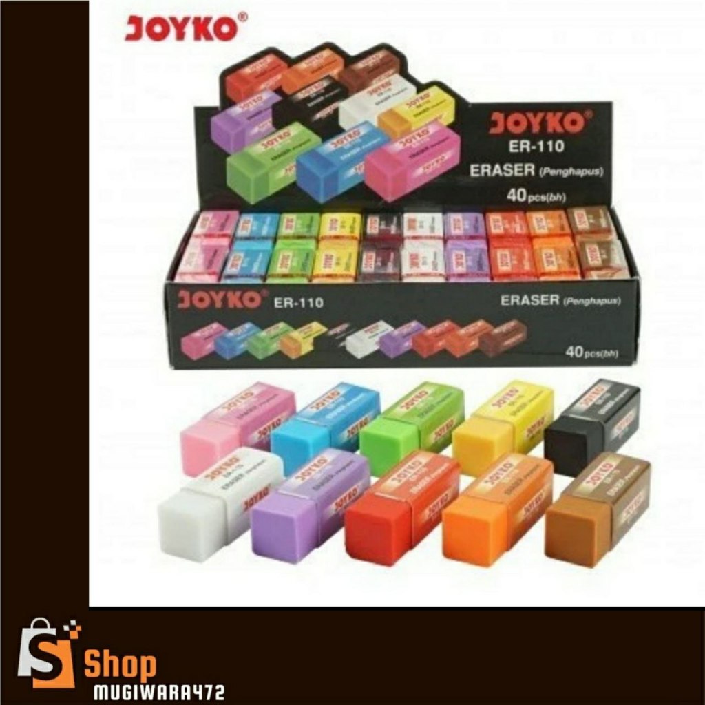 

Joyko Penghapus Eraser ER - 110 Warna Warni Kecil Murah ATK Fancy Murah - Orange