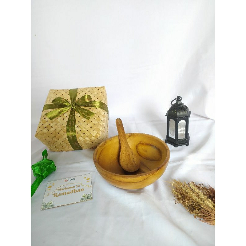 

Hampers Hadiah Kado Gift Mangkok mangkuk kayu jati set sendok bebek premium jinawi woodcraft