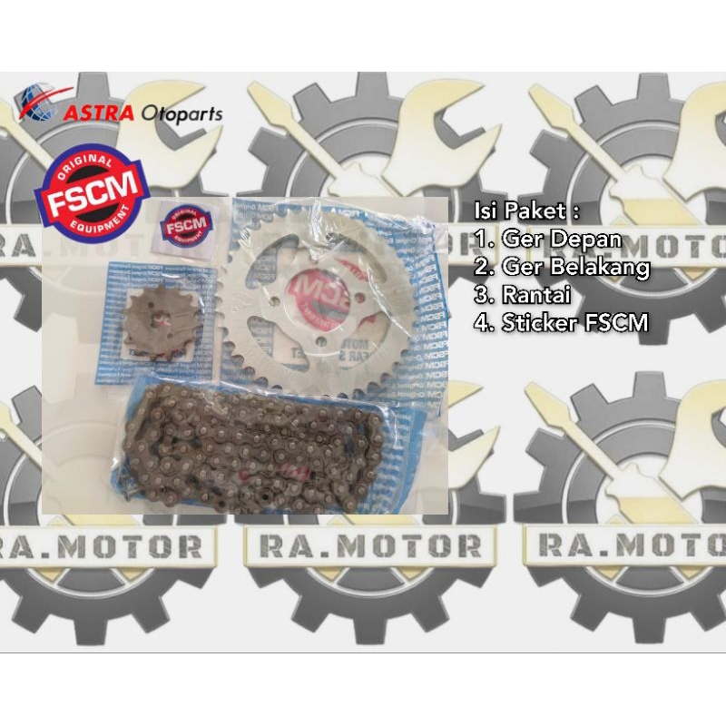 [Baca Deskripsi] Paket Ger Ger Set Drive Chain Kit Paket Rantai Motor Supra Jupiter CB150R Smash Mer