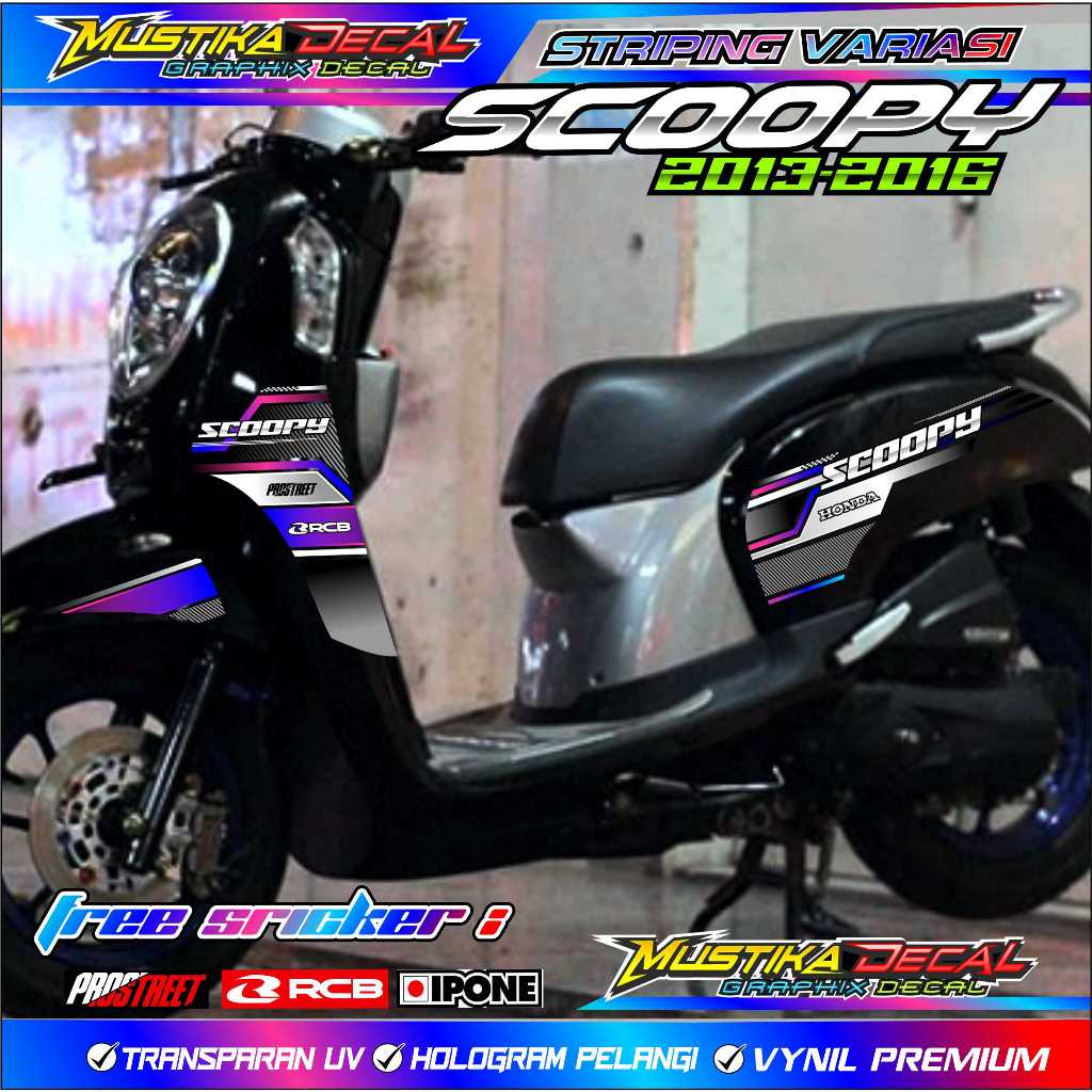 STRIPING VARIASI HONDA SCOOPY 2013 - 2016 / STICKER LIST MOTOR SCOOPY 2013 - 2016