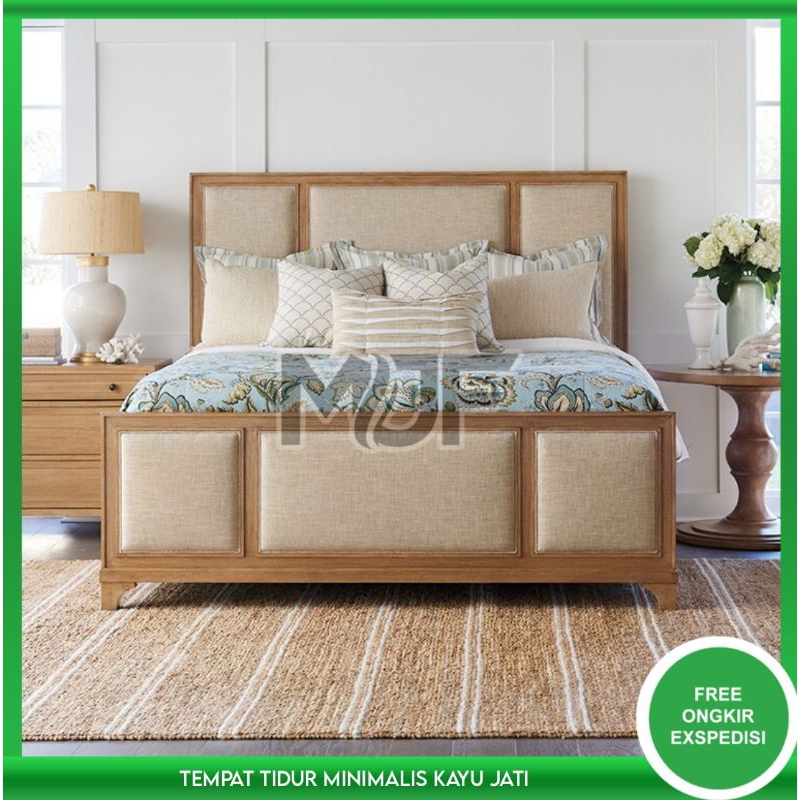 Dipan ranjang minimalis kayu jati busa jok