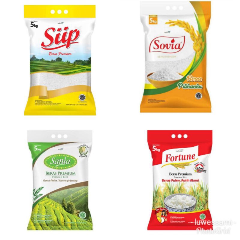 

Beras 5 kg Siip/Sovia/Sania/Fortune