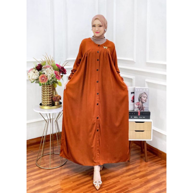 gamis vita jumbo ld 130 //gamis bahan twill ory BISA COD //gamis lebaran terbaru