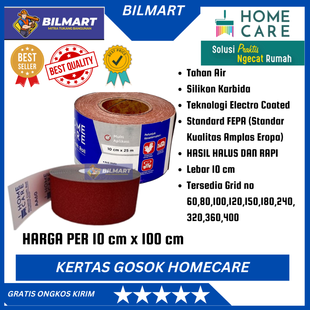 KERTAS GOSOK ABRASIVE PAPER AMPLAS ROLL HOMECARE