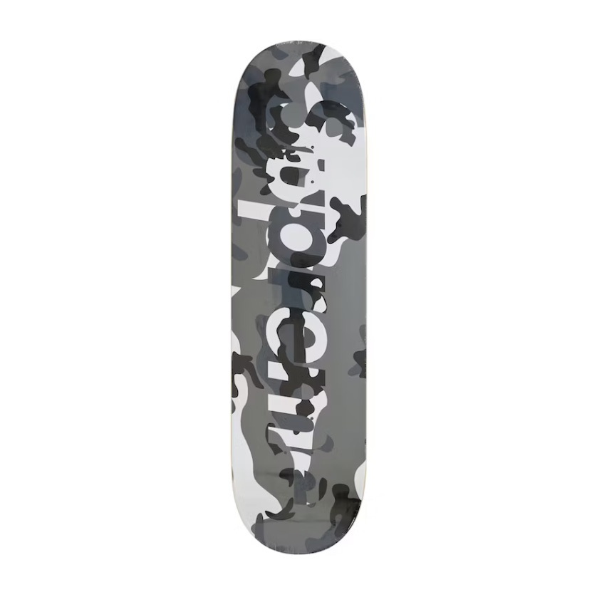 Supreme Snow Camo Black Logo Skateboard