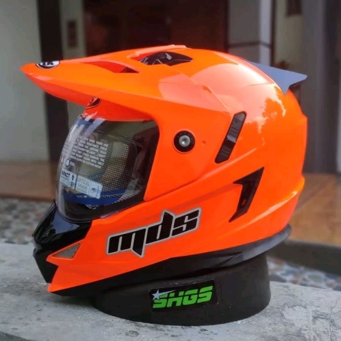 Helm mds superpro cross solid orange original mds.