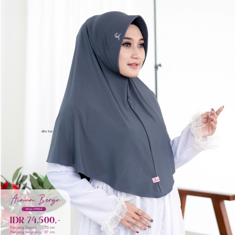 AINUN BERGO by abika hijab size std material stella premium