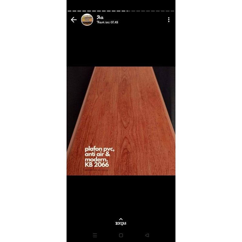 plafon PVC glosy coklat