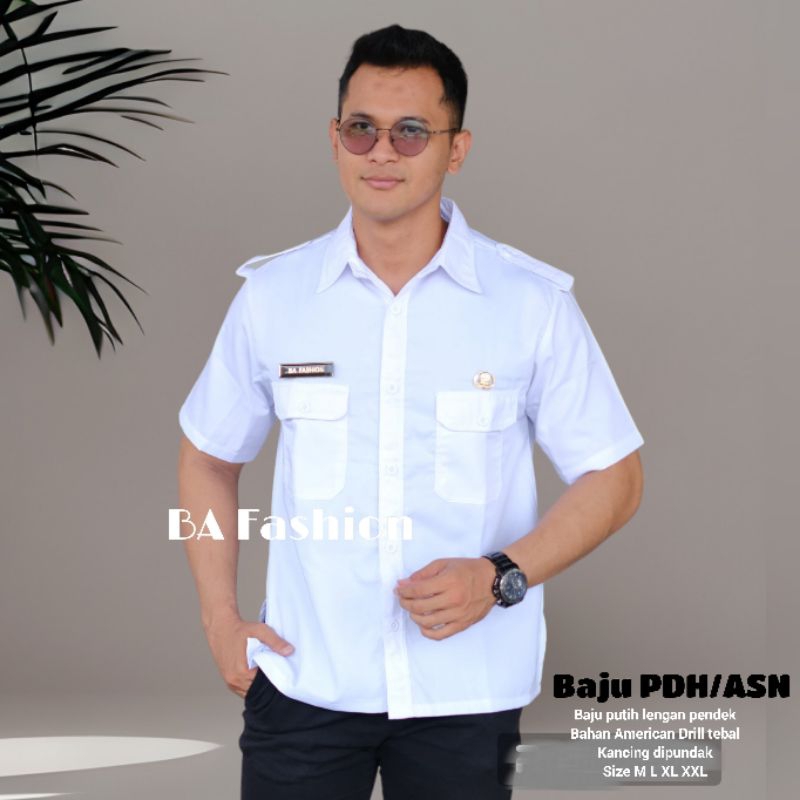 hem seragam atasan putih pakaian baju putih kemeja PDH PNS pria  Blouse Dinas wanita